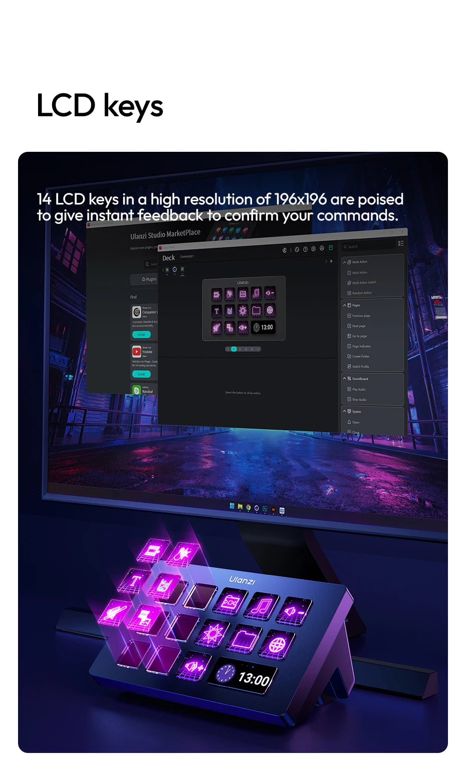 Ulanzi D200/D200H/D200X Production Console and Studio Controller for Gaming/Office/Livestreaming/Content Creation Youtube Tiktok