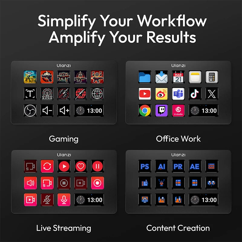 Ulanzi D200/D200H/D200X Production Console and Studio Controller for Gaming/Office/Livestreaming/Content Creation Youtube Tiktok