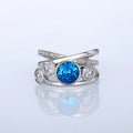 Vintage Creative Hollow Round Intertwined Geometric Statement Open Ring Fashion Jewelry