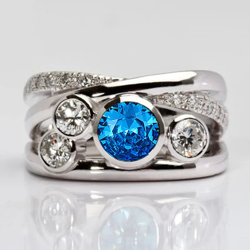Vintage Creative Hollow Round Intertwined Geometric Statement Open Ring Fashion Jewelry