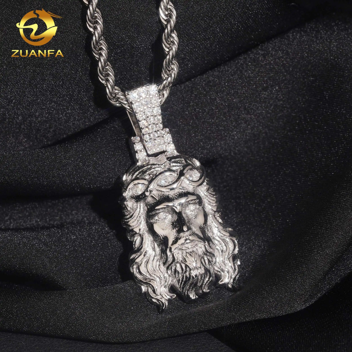 USA Local Stock Fast Shipping Jesus Pendant  925 Silver Moissanite Pass Diamond Test Gold Plated Charms Pendants