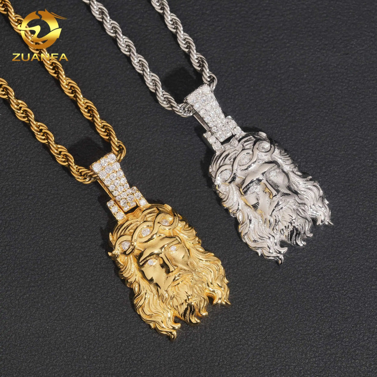 USA Local Stock Fast Shipping Jesus Pendant  925 Silver Moissanite Pass Diamond Test Gold Plated Charms Pendants