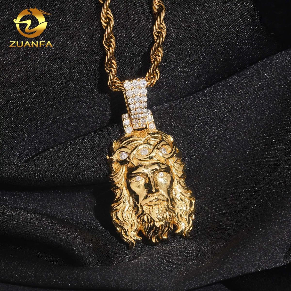 USA Local Stock Fast Shipping Jesus Pendant  925 Silver Moissanite Pass Diamond Test Gold Plated Charms Pendants