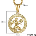 Chic Dainty Zodiac Necklace Women Gold Color Stainless Steel Box Chain 12 Constellation Horoscope Collar Hombre Stylish