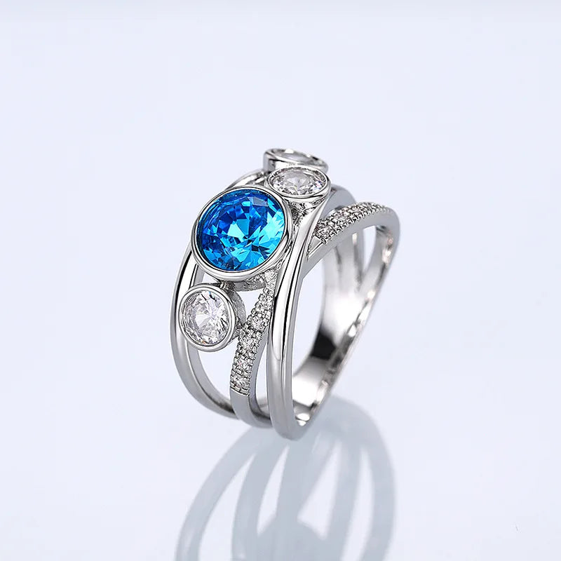 Vintage Creative Hollow Round Intertwined Geometric Statement Open Ring Fashion Jewelry