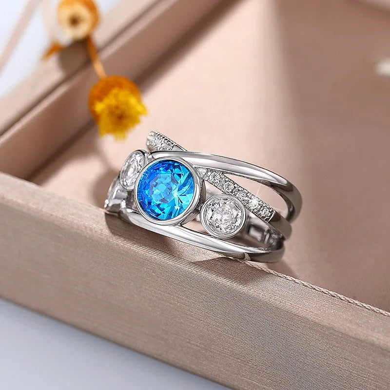 Vintage Creative Hollow Round Intertwined Geometric Statement Open Ring Fashion Jewelry