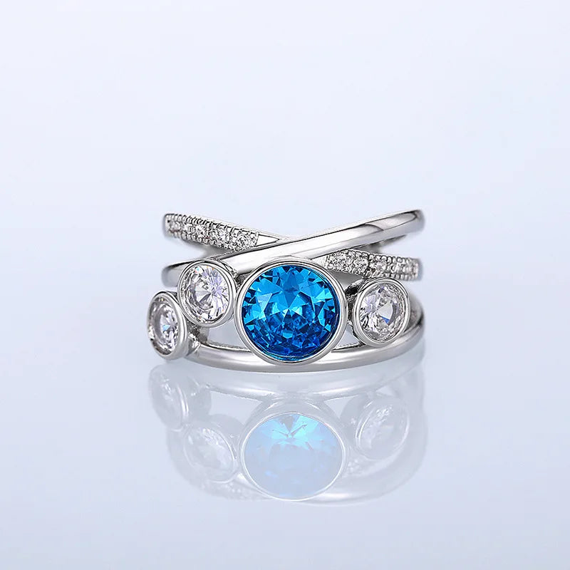 Vintage Creative Hollow Round Intertwined Geometric Statement Open Ring Fashion Jewelry