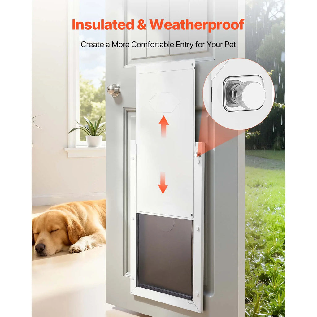 X Large Pet Door Classic Style with Double Magnetic Flaps Strong Weatherproof Metal Frame for Interior and Exterior Dog Doors