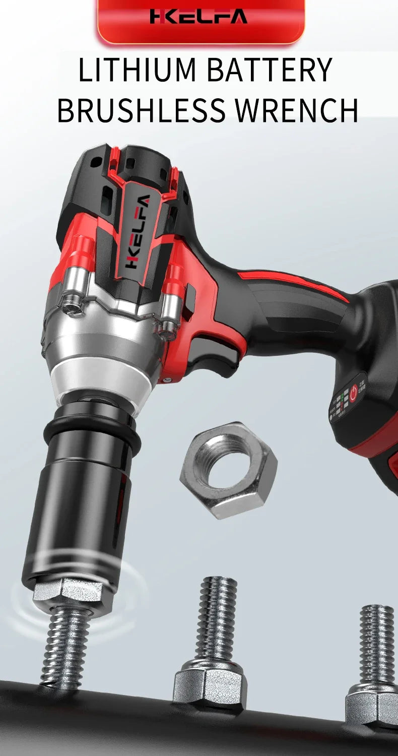 520N.M Brushless Electric Impact Wrench Impact Guns 1/2 Reverse Cordless Electric Wrench for Makita 18V Battery Power Tool