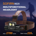 SOFIRN HS20 XHP50.2 LED Headlamp 2700lm Rechargeable USB C Flashlight Powerful Head Lamp Floodlight & Spotlight