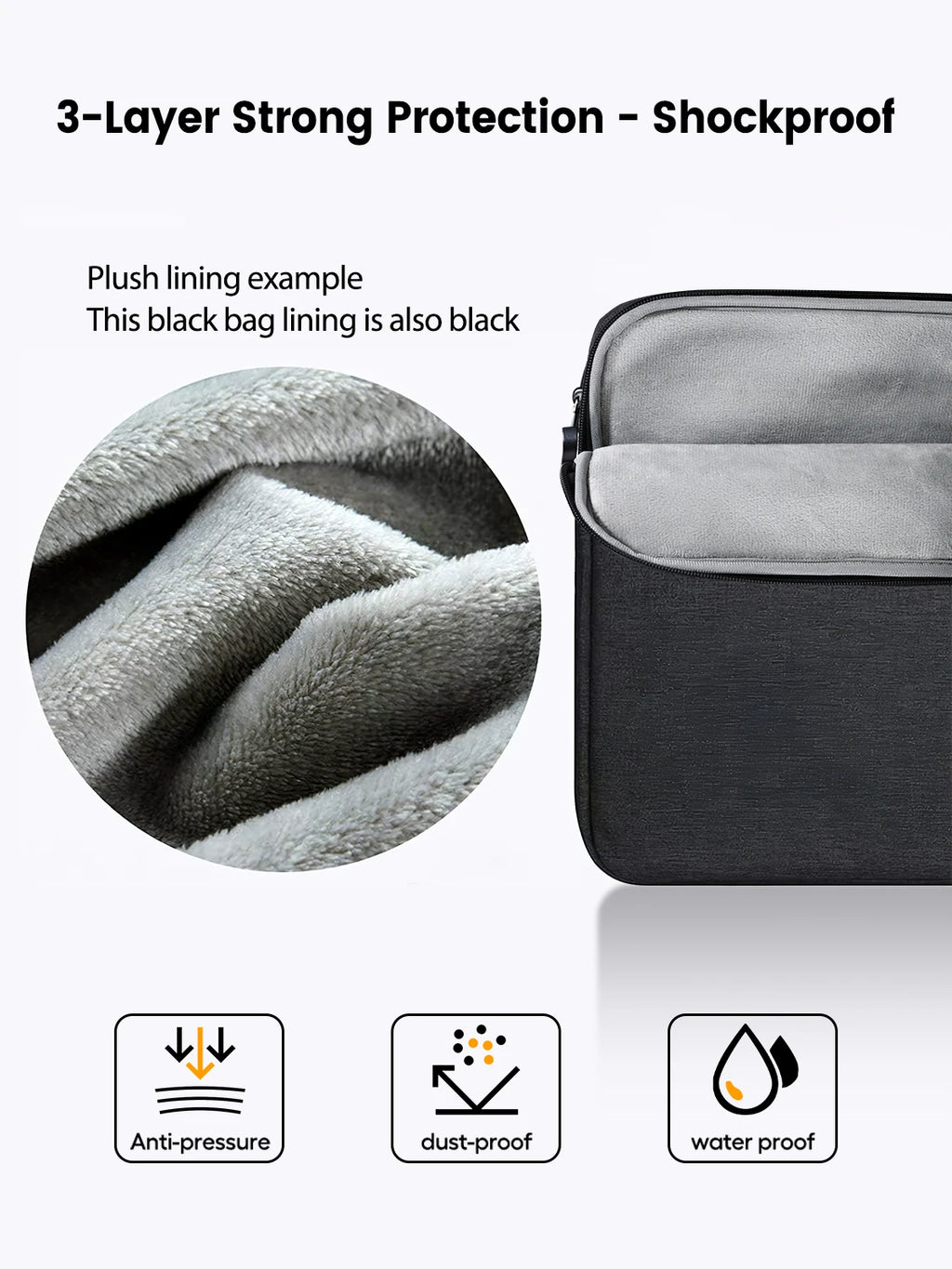 UPERFECT 18.5" 22" Portable Monitor Case Polyester Laptop Sleeve Computer Cover Bag with Pocket Zipper for 15.6"-22" Travel BAG