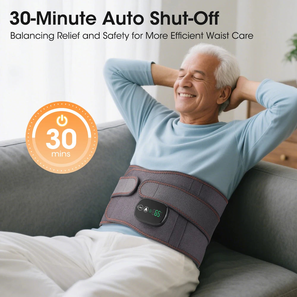 Cordless Red Light Heating Massage Waist Belt Back Support Lumbar Protector Electric Vibration Massager Waist Relieve Pressure