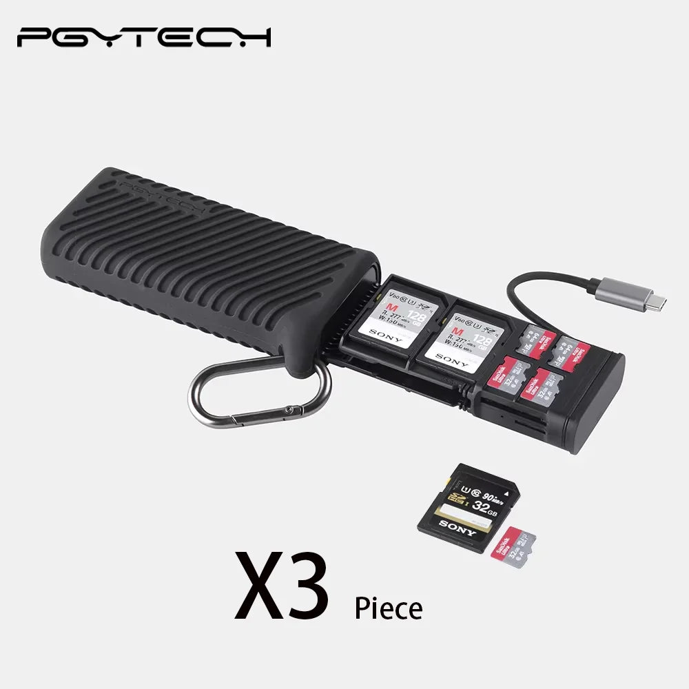 PGYTECH CreateMate High-Speed Memory Card Reader USB 3.1 Type-C Adapter SD/TF Dual-Slot Data Transfer Memory Card Reader Tool