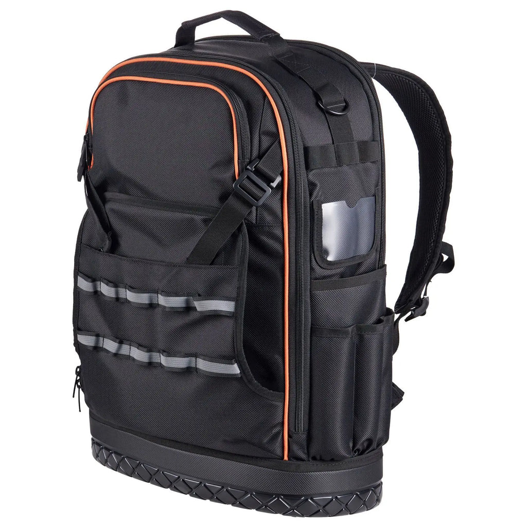 Heavy Duty PVC Tool Backpack with 65 Pockets Electrician JO Work Bags Organizer Molded Base Laptop Compartment OEM Customizable