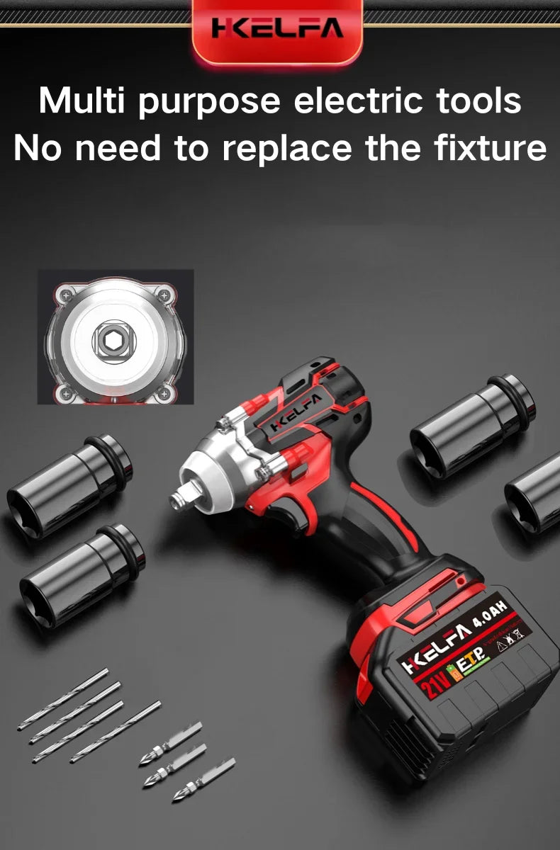 520N.M Brushless Electric Impact Wrench Impact Guns 1/2 Reverse Cordless Electric Wrench for Makita 18V Battery Power Tool