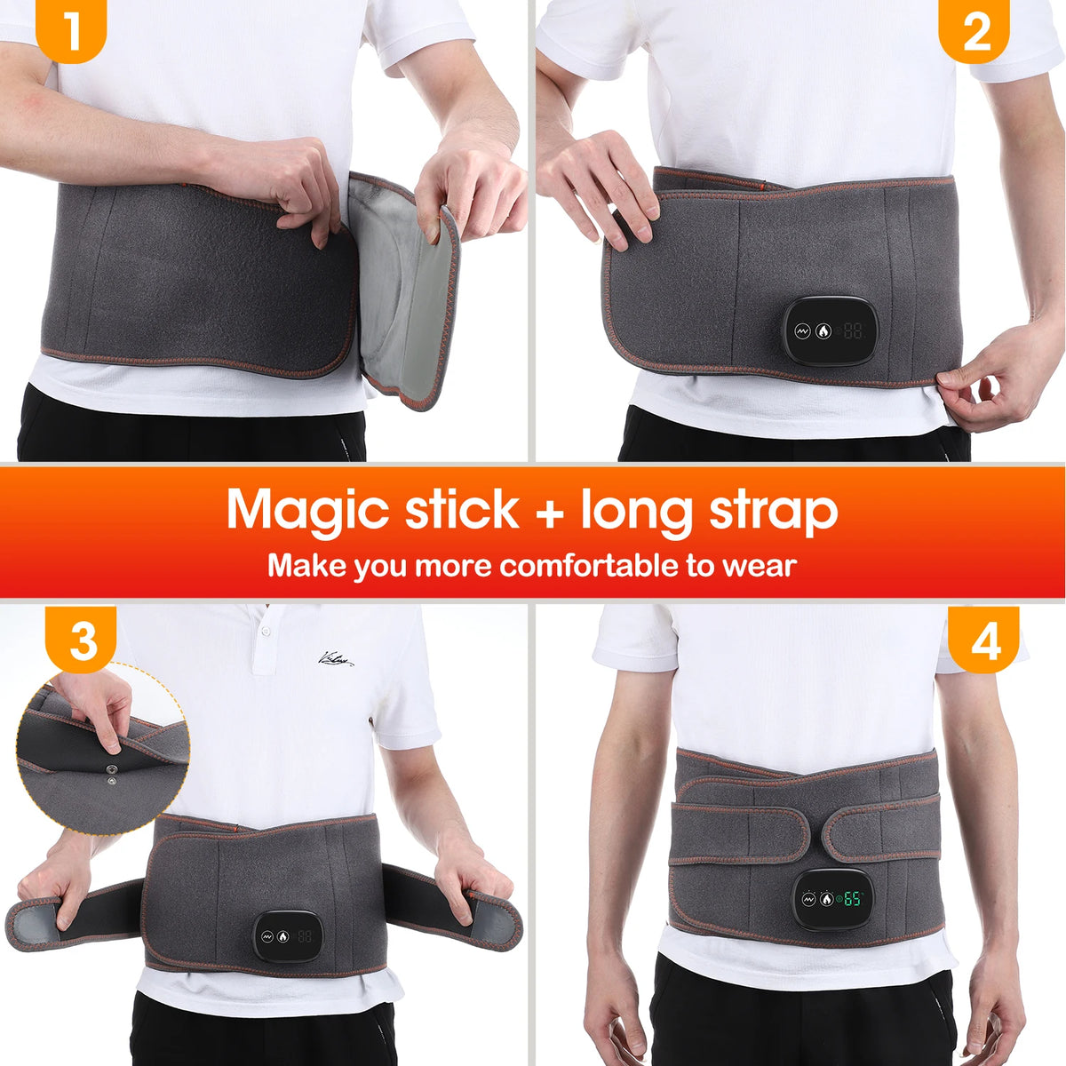 Cordless Red Light Heating Massage Waist Belt Back Support Lumbar Protector Electric Vibration Massager Waist Relieve Pressure