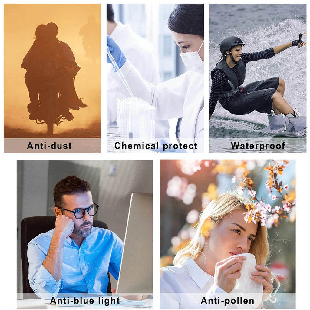 Goggles Stylish Safety Glasses, ANSI Z87+ Anti Fog Safety Goggles Blue Light Blocking Protective Eyewear for Nurses HM9
