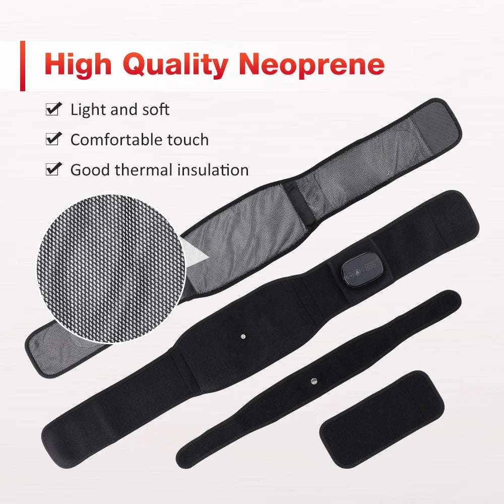Cordless Red Light Heating Massage Waist Belt Back Support Lumbar Protector Electric Vibration Massager Waist Relieve Pressure