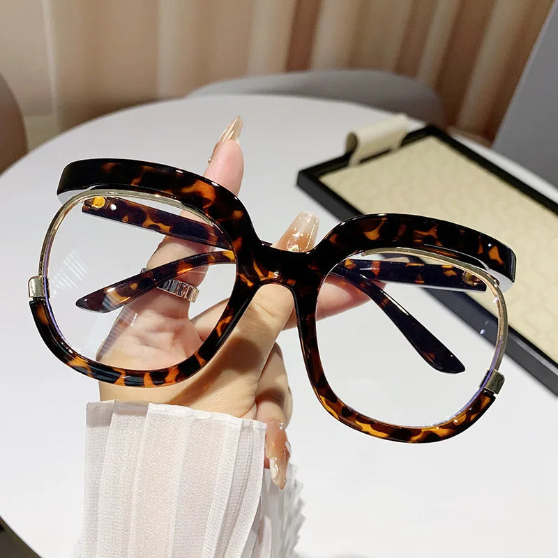 New Fashion Half Frame Round Reading Glasses Women Luxury Brand Designer Rainbow Eyeglasses Popular Colorful Blue Light Glasses