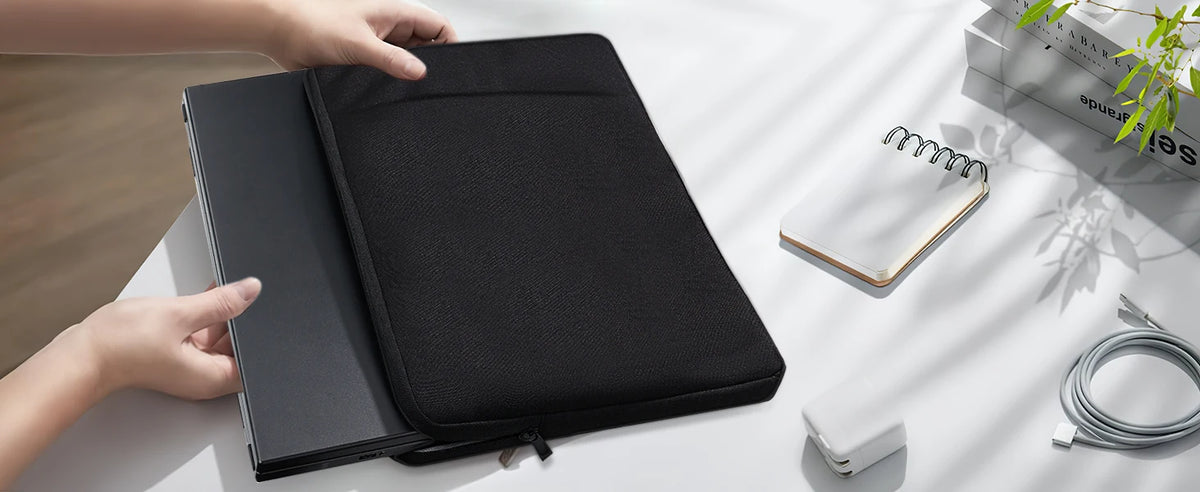 UPERFECT 18.5" 22" Portable Monitor Case Polyester Laptop Sleeve Computer Cover Bag with Pocket Zipper for 15.6"-22" Travel BAG