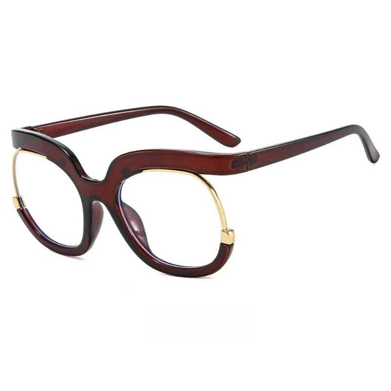 New Fashion Half Frame Round Reading Glasses Women Luxury Brand Designer Rainbow Eyeglasses Popular Colorful Blue Light Glasses