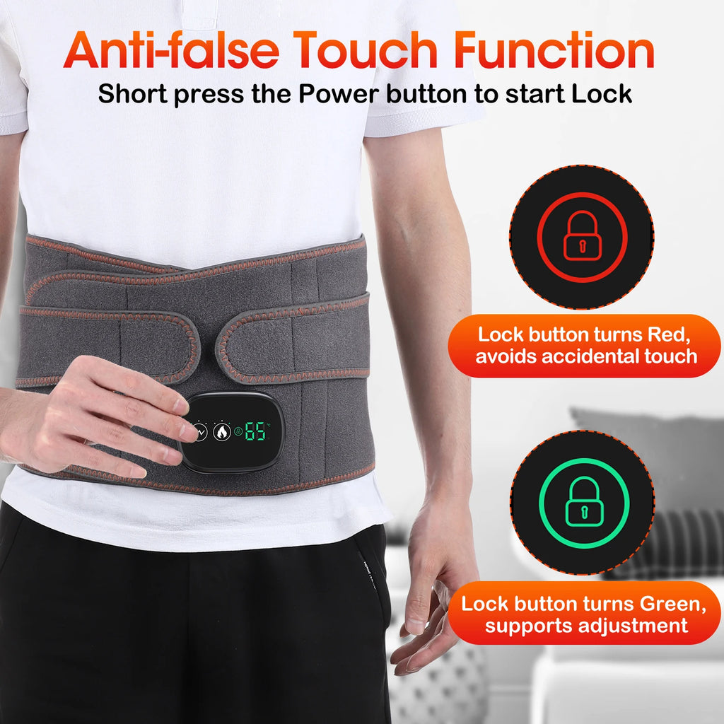 Cordless Red Light Heating Massage Waist Belt Back Support Lumbar Protector Electric Vibration Massager Waist Relieve Pressure