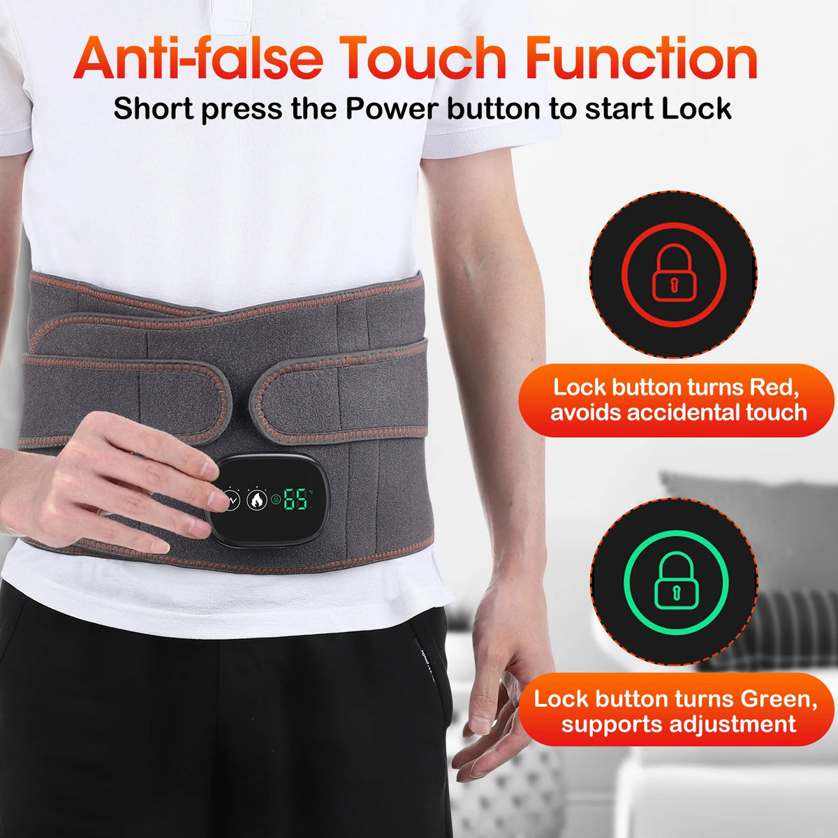 Cordless Red Light Heating Massage Waist Belt Back Support Lumbar Protector Electric Vibration Massager Waist Relieve Pressure