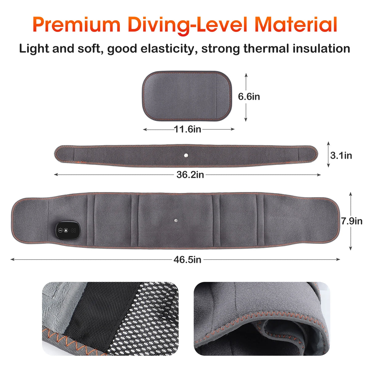 Cordless Red Light Heating Massage Waist Belt Back Support Lumbar Protector Electric Vibration Massager Waist Relieve Pressure