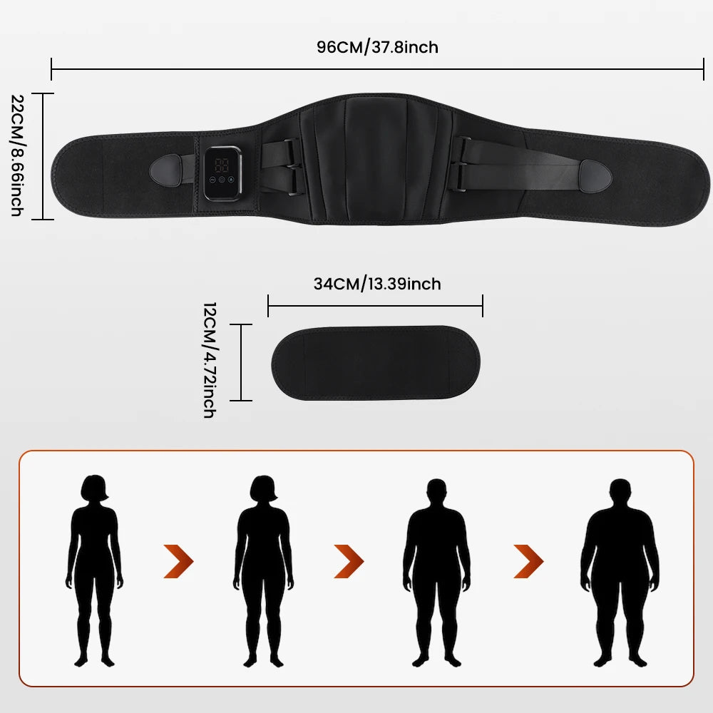 Cordless Red Light Heating Massage Waist Belt Back Support Lumbar Protector Electric Vibration Massager Waist Relieve Pressure