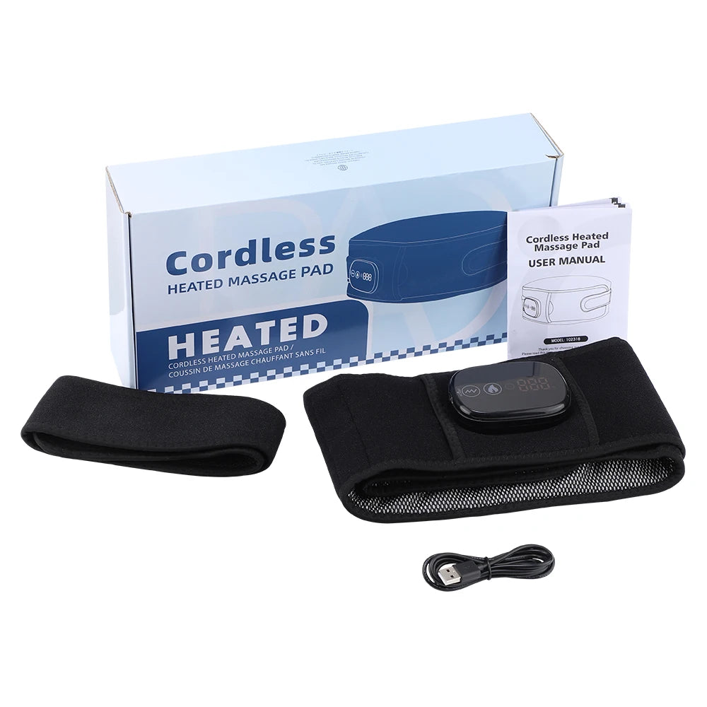 Cordless Red Light Heating Massage Waist Belt Back Support Lumbar Protector Electric Vibration Massager Waist Relieve Pressure