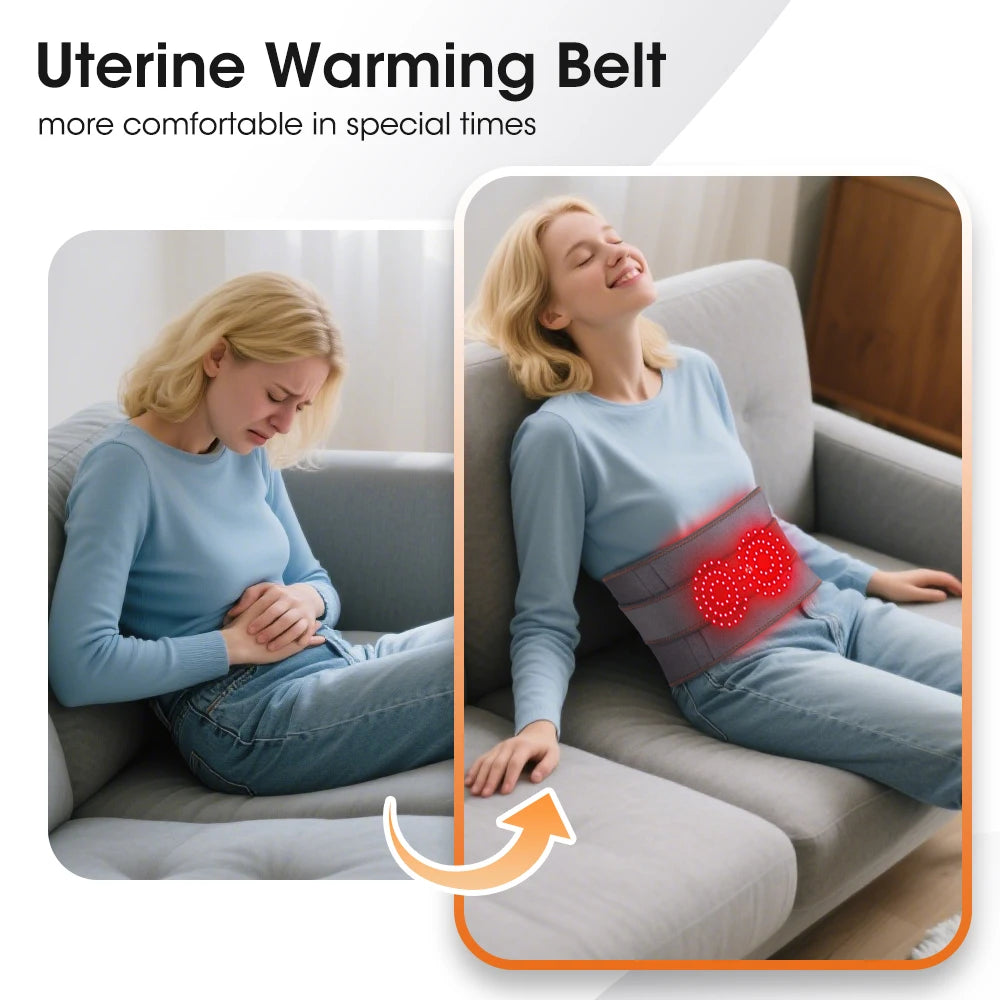 Cordless Red Light Heating Massage Waist Belt Back Support Lumbar Protector Electric Vibration Massager Waist Relieve Pressure