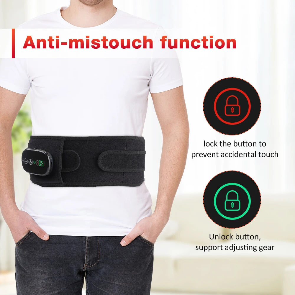 Cordless Red Light Heating Massage Waist Belt Back Support Lumbar Protector Electric Vibration Massager Waist Relieve Pressure