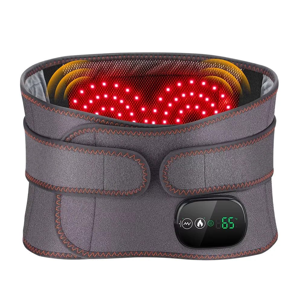 Cordless Red Light Heating Massage Waist Belt Back Support Lumbar Protector Electric Vibration Massager Waist Relieve Pressure