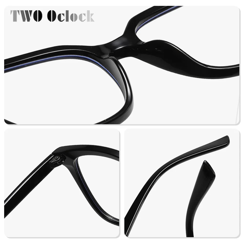 Trendy Women's Eyeglass with Frame Square Rainbow Colorful Prescription 0 Diopter Grade Glasses Female Plastic Anti Blue Eyewear