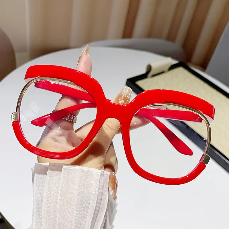 New Fashion Half Frame Round Reading Glasses Women Luxury Brand Designer Rainbow Eyeglasses Popular Colorful Blue Light Glasses