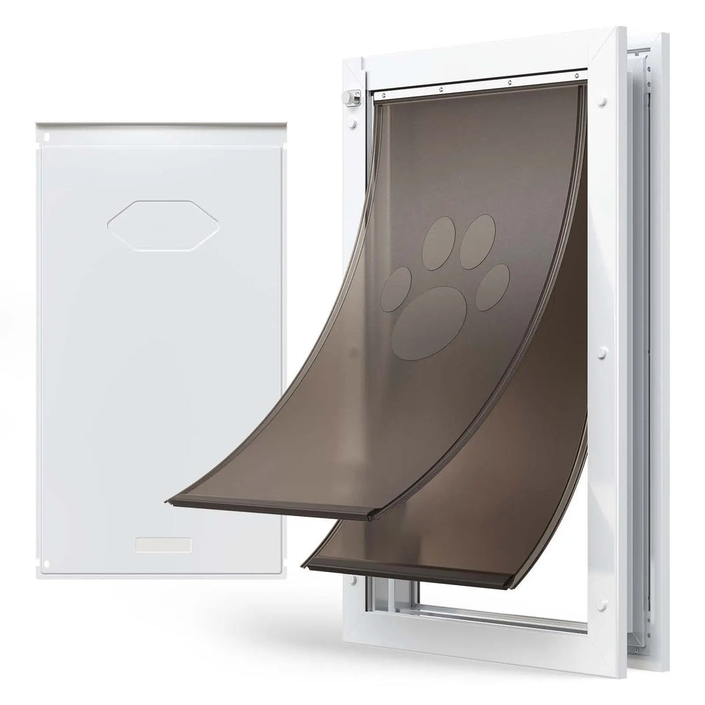 X Large Pet Door Classic Style with Double Magnetic Flaps Strong Weatherproof Metal Frame for Interior and Exterior Dog Doors